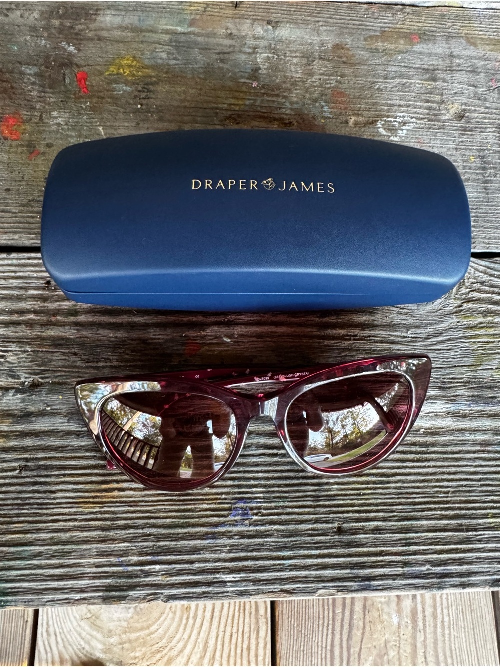 Draper James Cat-Eye Sunglasses in Burgundy with Gradient Lenses